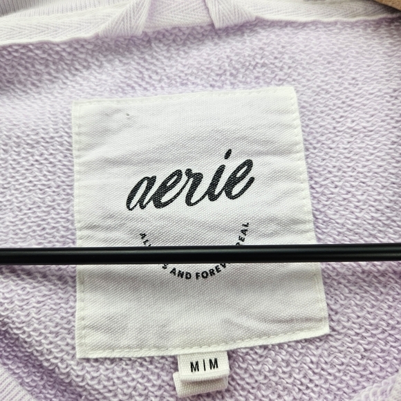 Aerie Real Crew Sweatshirt Pullover Purple Medium - Picture 4 of 6